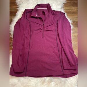 Exofficio Women's Maroon Quarter-Zip Sweatshirt